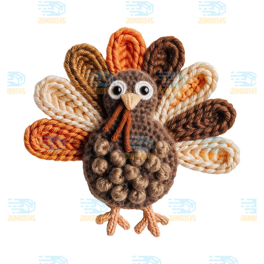 Yarn-Crochet-Turkey-Thanksgiving-Png