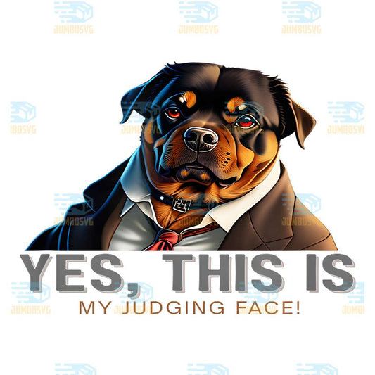 Yes-This-Is-My-Judging-Face-Rottweiler-Dog-Art-Png