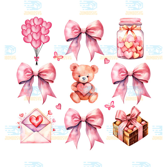 coquette-valentine-png-pink-bow-valentine-png-cute-teddy-bear-hearts-png-love-envelope-candy-jar-png