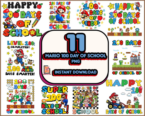 100 Days of School PNG, Super Mario Bros Png, Luigi Png, Mario Bros Png, 100 days Png, Game Png, Coin Png, Teacher Png, goomba Png