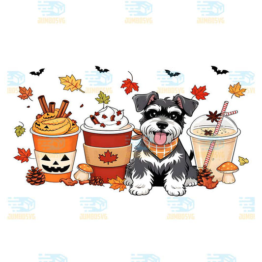 miniature-schnauzer-dog-pumpkin-spice-coffee-fall-png