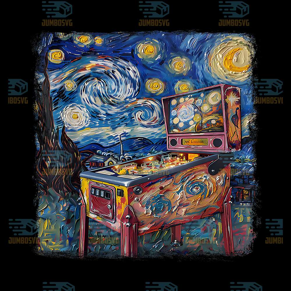 pinball-arcade-game-machine-starry-night-painting-png