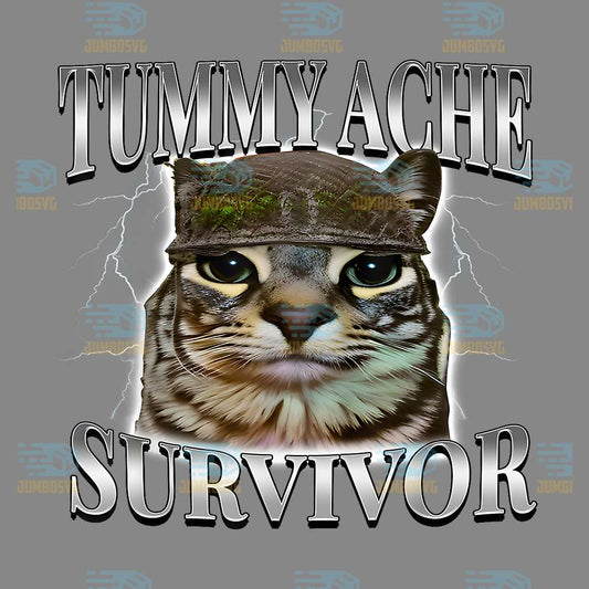 tummy-ache-survivor-cat-meme-png
