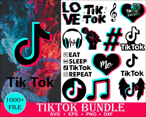 1000+ Tik Tok Svg Bundle Tiktok Logo Symbol Icon Tshirt Design Svg Social Media