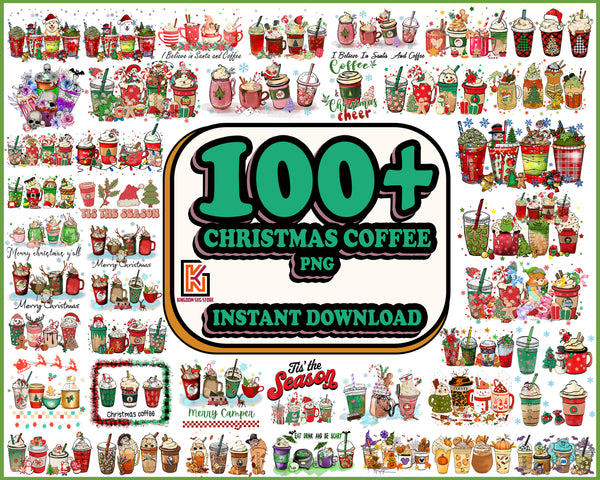 100+ Christmas Coffee Latte PNG, Christmas Coffee Png, Christmas Bundle, Snowman Reindeer, Pink Christmas Coffee Png,Printable File Instant Download