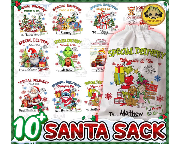 10 CUSTOM Cartoon Movie Christmas Png, Xmas Tote Bag Png, Merry Christmas Png, Christmas Vibe Png, Santa Claus Png, Add Your Name Png File, Instant Download