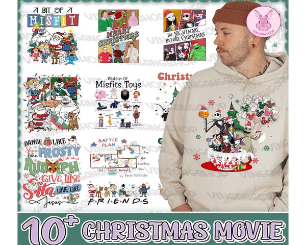 10 Christmas Movie Toys Friends Png Bundle, Winter Christmas Png, 90’s Christmas Png, Snow Holiday png, Cute Cartoon, Instant Download