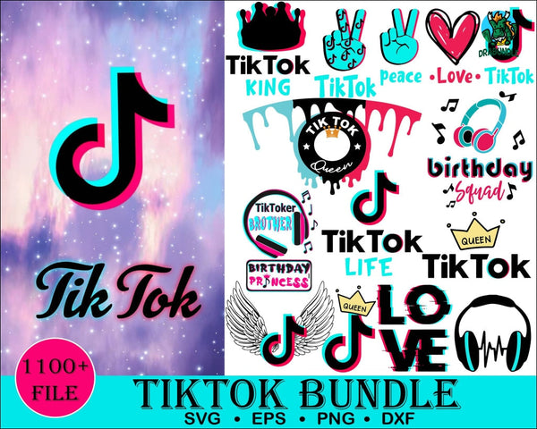 1100+ Tik Tok Svg Bundle Tiktok Logo Symbol Icon Tshirt Design Svg Social Media