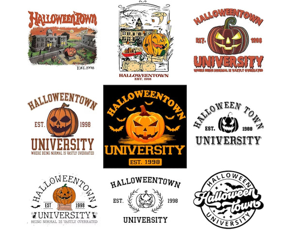 11+ HalloweenTown University PNG, 90s Halloween PNG, Vintage Halloween Town University PNG, Halloweentown Est 1998 Png, Pumpkin png, Instant Download