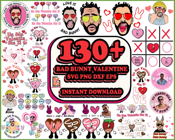 130+ Valentine Bad Bunny SVG PNG Bundle, Bad Bunny Valentines Svg, Un San Valentin Sin Ti Svg Png, Valentines Benito Png, Digital Instant Download