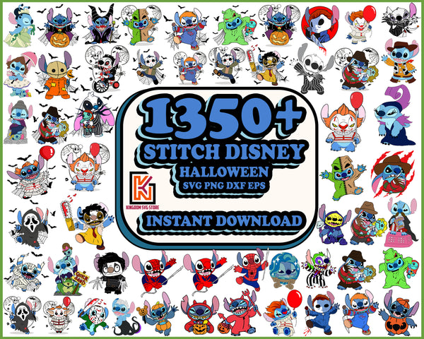 1350+ Stitch SVG Bundle, Stitch Disney svg, Stitch Bundle Horror Characters Svg, Bundle Halloween Svg, Halloween Svg, Horror Movie Svg Instant Download