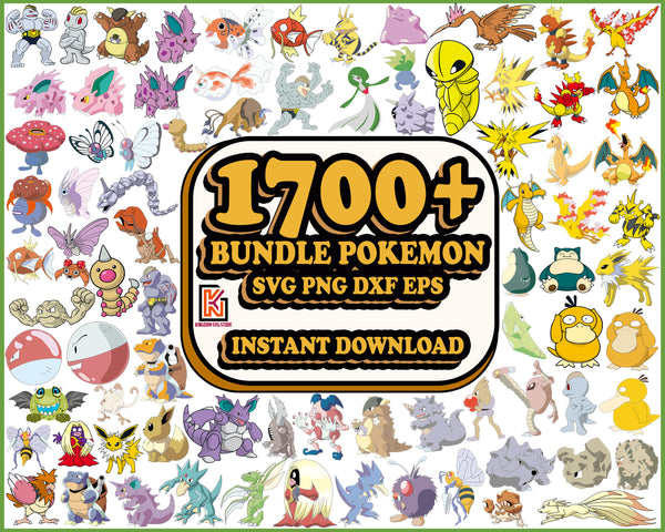 1700+ Pokemon svg, Pokemon Characters, Pokemon Layered Svg, Pikachu Svg, Pokemon Bundle Svg, Cut Files, Pokemon Vector, Clipart, Pokemon
