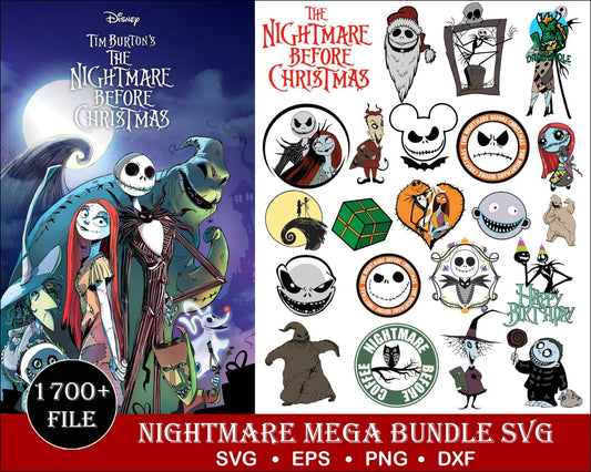1000+Nightmare Before Christmas Svg Halloween Bundle Digital File