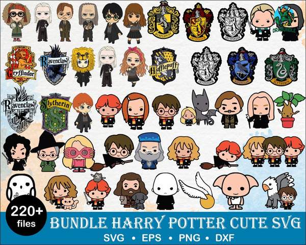 220+Cute Harry Potter Bundle Svg Dxf Png Digital Dowload