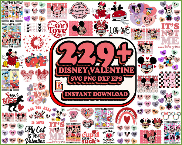 255+ Disney Valentine's Day SVG Bundle, Valentine Day Svg, Valentine Design for Shirts, Valentine Svg, Valentine Cut Files, Cricut, Silhouette, Png, Instant download