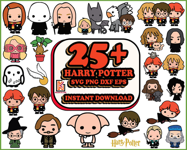 25+Cute Harry potter bundle svg,dxf,png Digital Dowload2