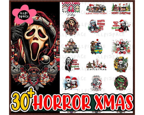 30 Christmas Horror Nightmare Movie Png Bundle, Killer Christmas Png, Christmas Movie Png, Xmas Sublimation, Tree Christmas Png File, Instant Download