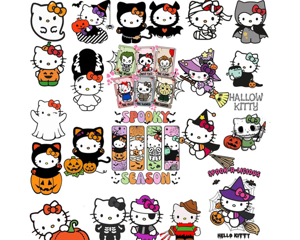 Hello Cats Horror Halloween Svg Png, Layered Hello Cat Svg, Horror Characters Svg, Jack Cat Svg Files For Cricut, Instant Download