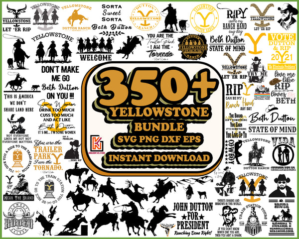 300+Yellowstone bundle svg Digital Dowload, Dutton Ranch, Rip svg, Yellowstone svg,Cut File, Print,Cricut, Kids Silhoutte Instant Dowload