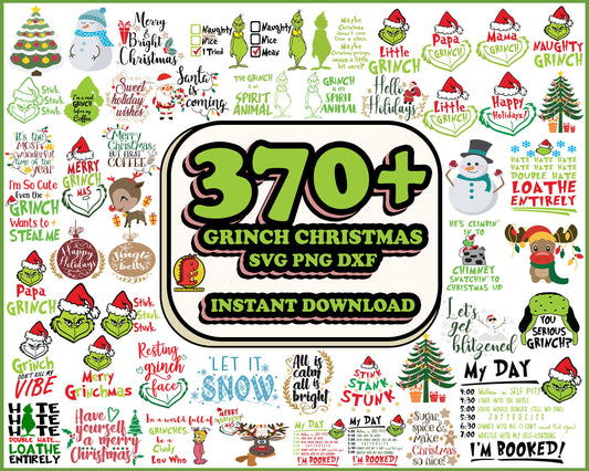 370+Grinch svg, Grinch christmas svg, Christmas svg, Grinchmas svg, Grinch face svg, Cut file svg, Cricut svg, png svg dxf eps, instant Download