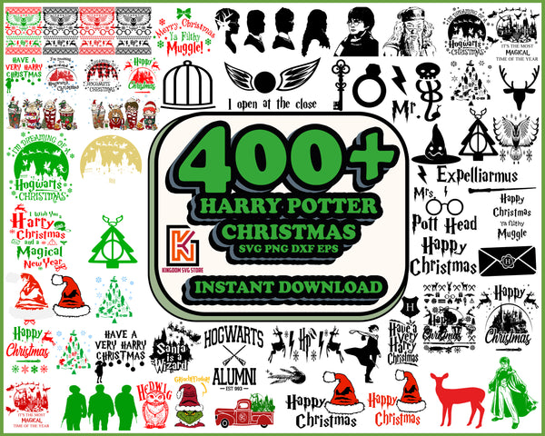 400+ Files Harry Potter Christmas Bundle, Christmas Svg, Harry Potter, Engraving File, Merry Christmas, Christmas Shirt, Cut File Cricut, Magic Svg Instant Download