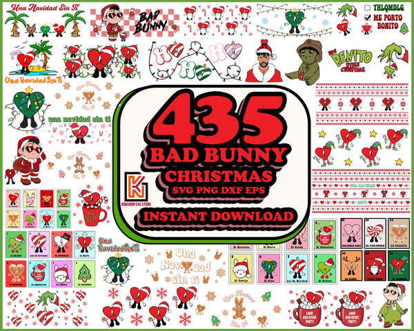 Mega Bundle 435+  Bad Bunny Christmas SVG Bundle, Un Navidad Sin Ti, Un Verano Sin Ti, Bad Bunny Svg, Baby Benito, Bad Bunny Xmas, Digital Instant Download