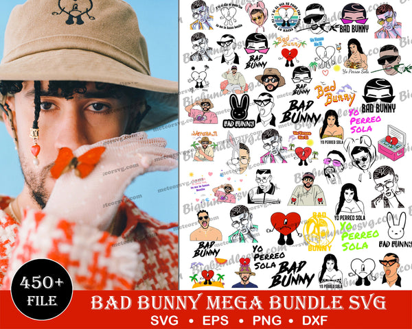 400+ Bad Bunny SVG, Yo Perreo Sola, Instant Download, PNG, Cut File, Cricut, Silhouette, Bundle, EPS, Dxf, Pdf, El Conejo Malo