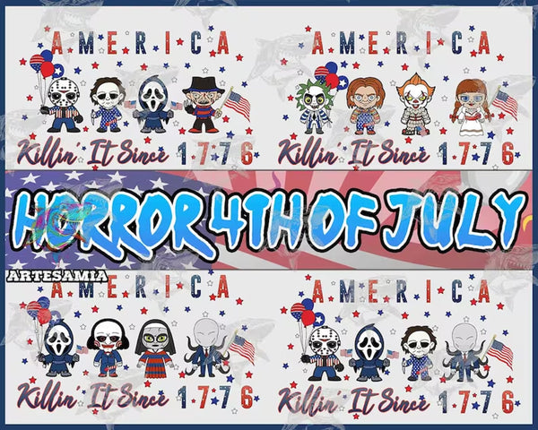 4 Files 4th of July Horror Movie Png Bundle, Scary Movie Png, Party In The USA, America Png, 4th of July Png, Horror Movie, Instant Download