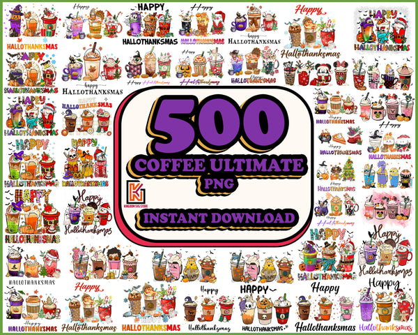 Ultimate 500+ Coffee Bundle Png, Coffee Christmas Png, Coffee Halloween Png, Coffee Fall Png, Villains Latte, Fall Latte Png, Horror Movies Png, Sublimation Designs, Instant Download