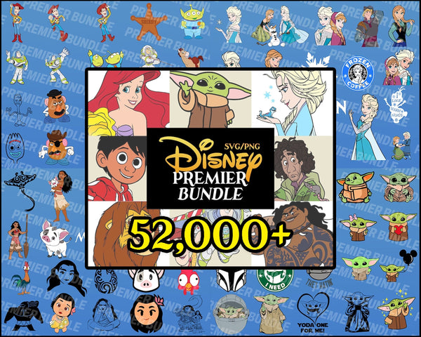 52000+ Premier Bundle | SVG PNG DXF | Cricut Cut Files | Mickey Minnie | Moana Svg | Frozen Svg | Lion King Svg, Toy Story Clipart