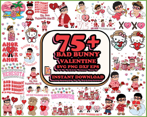 75+ Bad Bunny Valentines Svg Png Bundle, Un San Valentin Sin Ti PNG, Bad Bunny Png, Valentines Benito Png, Bad Bunny Svg, Digital Instant Download