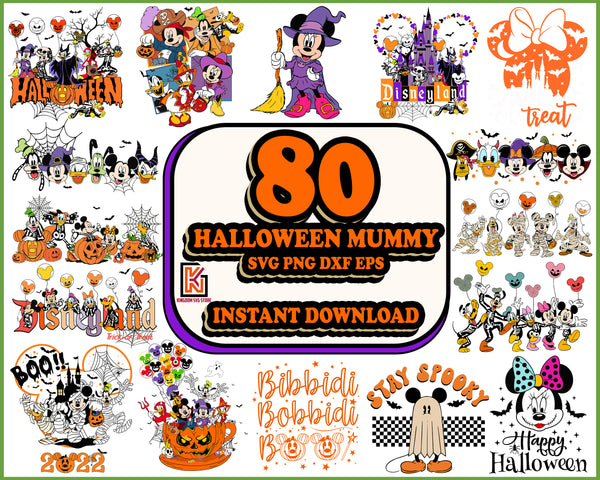 16+ Halloween Mummy Mouse And Friends Bundle, Halloween SVG Bundle, Trick Or Treat Svg, Spooky Vibes, Boo Svg, Cartoon Svg, Halloween Svg, Png Instant Download