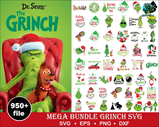 950+Grinch Svg Grinch Christmas Christmas Grinchmas Face Cut File Cricut Png Dxf Eps Instant