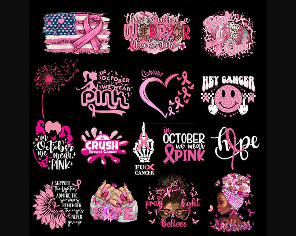 Breast Cancer SVG PNG Bundle, Pink Awareness Ribbon Svg, Breast Cancer Awareness Instant Download Digital, Fight Cancer Quote Svg