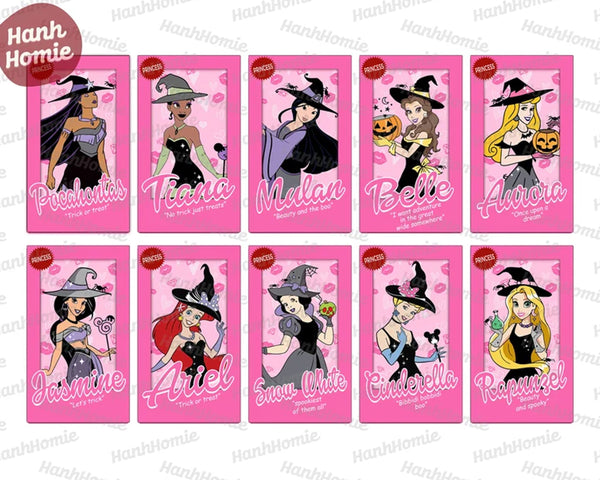 10 Halloween Princess Png, Trick Or Treat Png, Heart Princess Dolls PNG, Pink Doll PNG, Halloween Png, Pink Doll Princess Png, Spooky png, Instant Download
