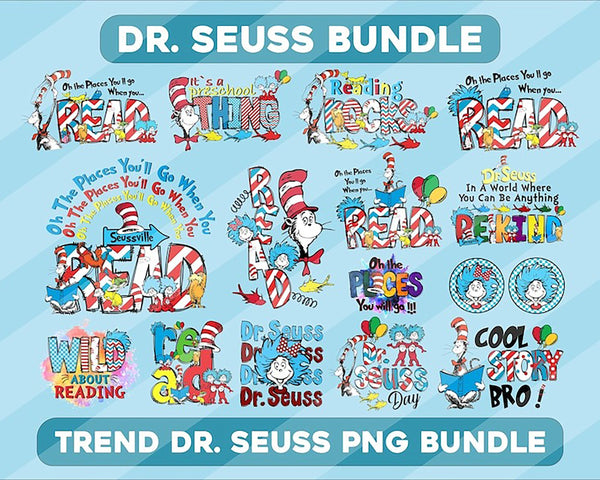 Dr.Suess Bundle PNG, Dr. suess Retro, School Sublimation, Dr.Suess book, Dr. Suess PNG, Sublimation, Cat in the Hat, Digital Download, png
