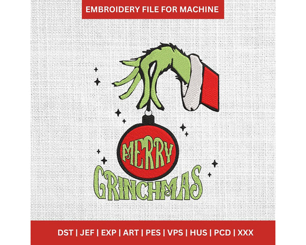 Grinch Embroidery Designs Trendy, The Grinch Embroidery Files, Grinch Decor Machine Embroidery, Merry Christmas Machine Embroidery, Instant Download