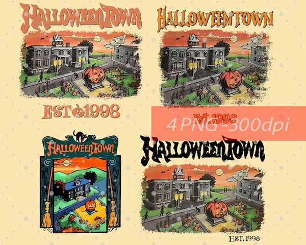 Halloween Town 1998 PNG, Vintage Halloween Town PNG, Halloween Town University PNG, Halloweentown Pumpkin Design, Instant Download
