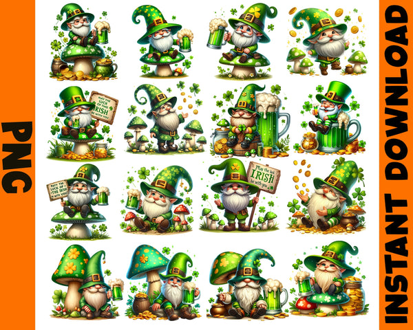 St. Patrick's Gnomes PNG Bundles,St. Patrick's Day Png, St. Patrick's Day Gnome Png, Gnomes Png, Sublimation Designs, Digital Download