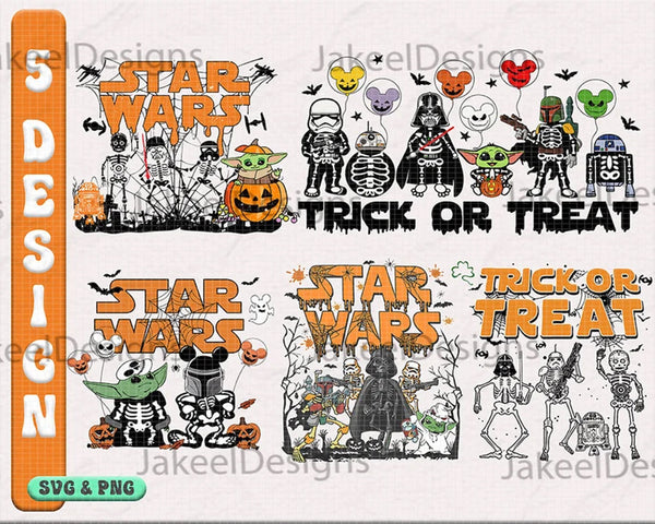Star Wars Halloween Png, Funny Star Wars Pumpkin, Dis-Ney Halloween Png, Star Wars Skeleton, Star Wars Trick Or Treat, Spooky Season Png, Instant Download