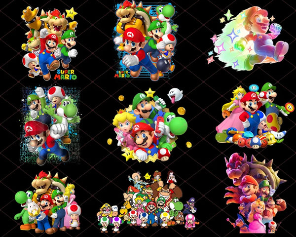 Super Mario PNG Bundle, Mario Clipart Bundle, Super Mario Bros PNG, Mario Characters png, Instant Digital Download