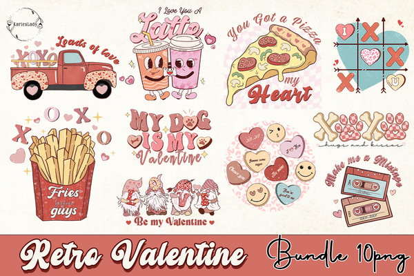 10 Retro Valentine PNG Bundle, Groovy Valentine Png, Funny Valentine's PNG, Valentine Png, Love XOXO Sublimation, Be Mine Png, Valentine Heart, High quality, Instant download