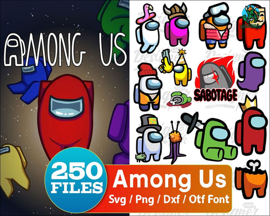 Among Us Birthday Bundle Layered Svg/png Clipart Svg Cutting Files For Cricut Silhouette Party