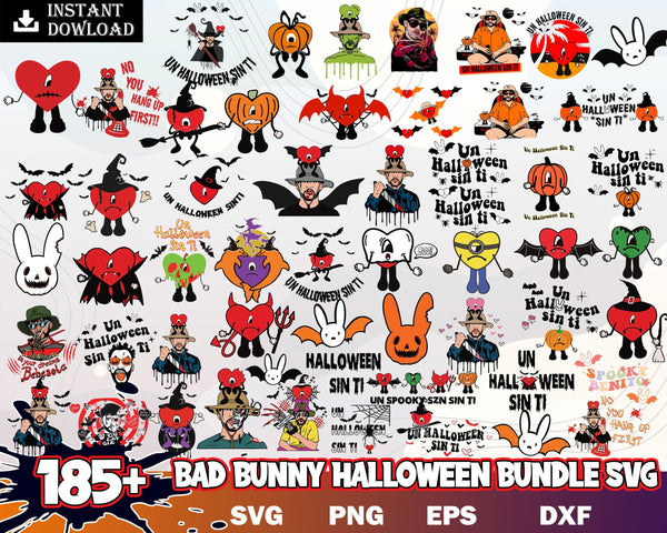185+ Bad Bunny Halloween, Halloween Shirt svg, Halloween svg bundle, Un Verano sin Ti Halloween SVG PNG, Benito SVG Instant Download
