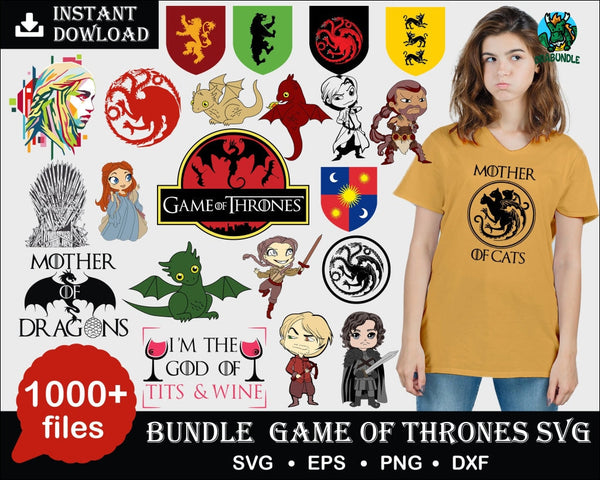 Game Of Thrones Svg Big Bundle 1000 Designs Dxf Png Got File Cricut Kids Silhouette