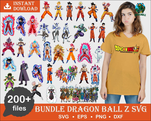 Goku Svg Dragonball Z Cricut Png Saiyan Vector Super Bundle Silhouete Symbol