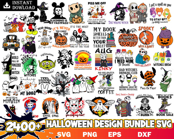 2400+ Halloween svg files for cricut, Halloween designs bundle in 4 formats, Horror Character, PNG, digital download, matching file, horror movie, Halloween Png Digital Instant Download