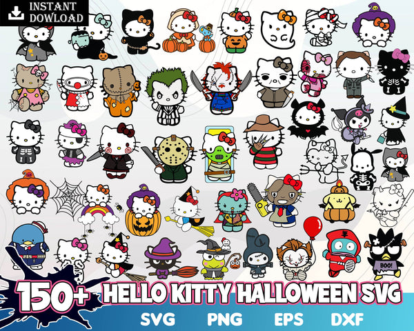 160+ Hello_Kitty Horror Halloween Svg Bundle, Hello_Kitty Svg, Horror Kitty Svg, Hello_Kitty Skeleton Svg, Jack Skellington Svg, Chucky Svg Instant Download