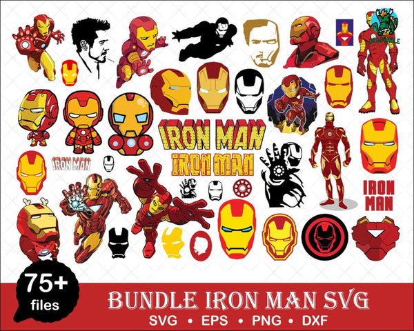 Iron Man Svg Bundle Png Dxf Files For Cricut Clipar Silhouette Digital Download