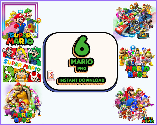 Super Mario Bundle PNG, Super Mario clipart, transparent images, printable mario, digital mario, instant download, Mario All Star png images Instant Download